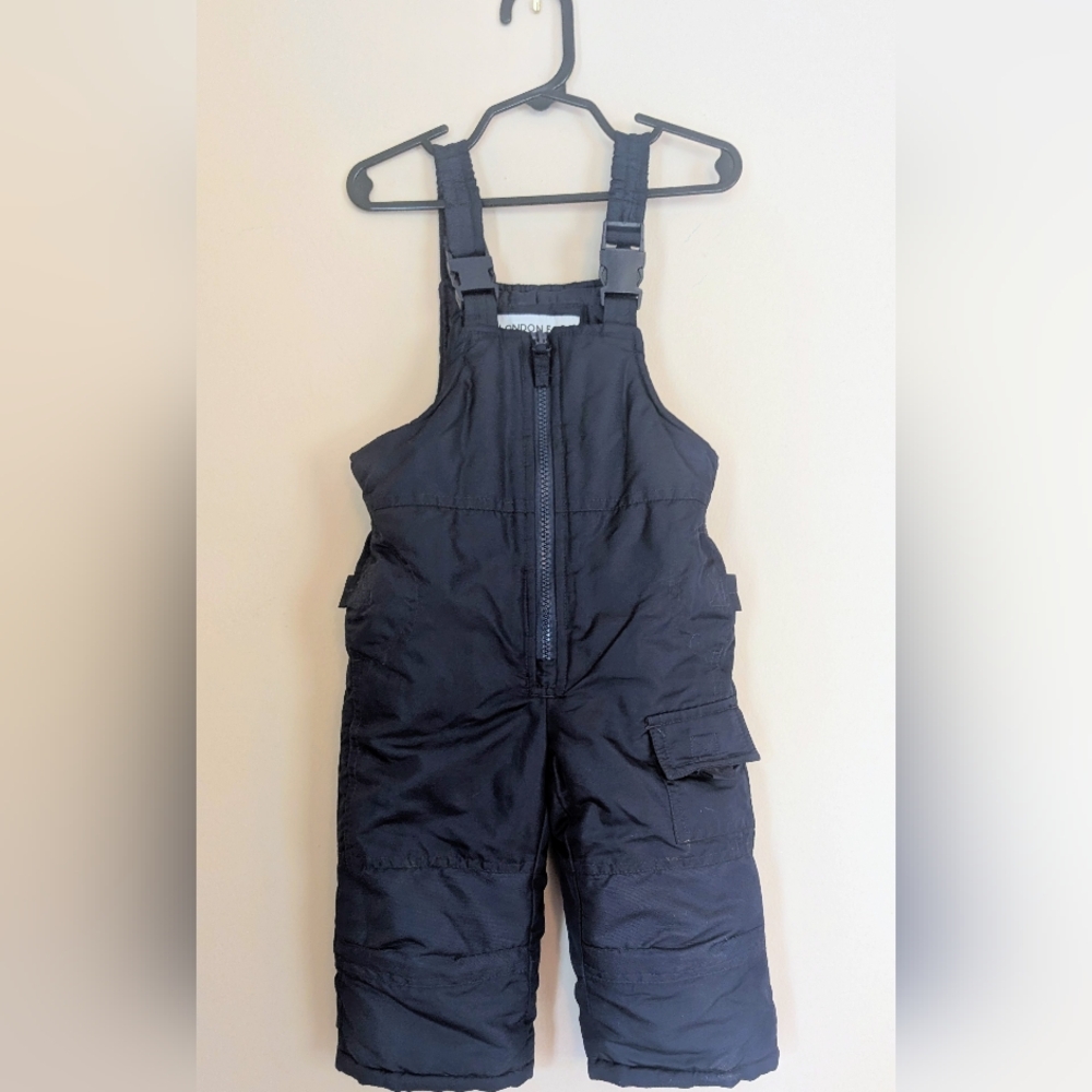 LONDON FOG Navy Blue Classic Heavyweight Snow Bib, 18 Months